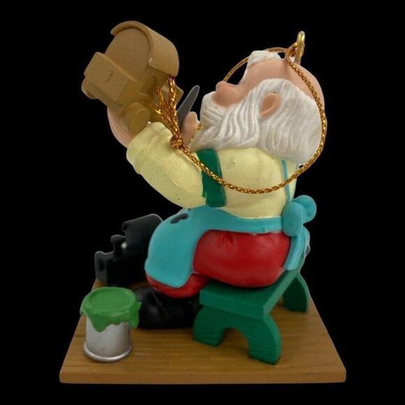 Vintage Westmar Ind Inc 1996 Christmas Ornament  Santa Painting Toys 2.5" - Picture 4 of 7